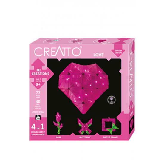 KOSMOS 3D ΚΑΤΑΣΚΕΥΗ ΜΕ LED 4 ΣΕ 1 ΚΑΡΔΙΑ CREATTO
